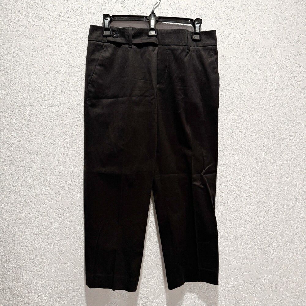 Gucci Women’s 44 Cropped Black Trouser Pants Cotton Mid Rise Made In Italy